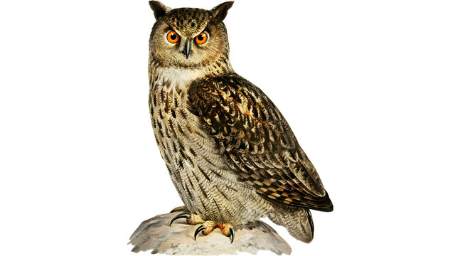 great horned owl, long eared, owl PNG on Transparent background
