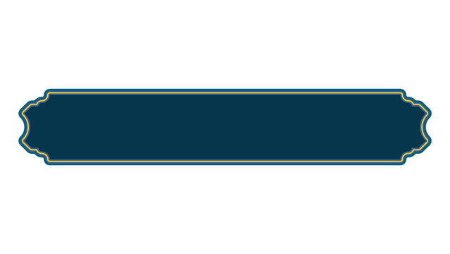 Vintage dark blue ornate text box banner transparent background
