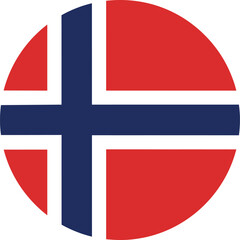 Fototapeta premium Round Norway Flag Icon