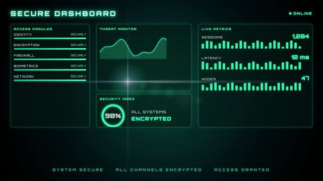 Voice command login screen animation with a central neon audio waveform spinning, pulsing, and exploding into dynamic geometric debris.