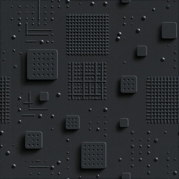 2.5D Embossed Data Analytics Infographic Seamless Background