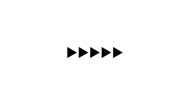 Black triangular arrow pointing right on white background, modern horizontal scroll arrow icon for user interface.