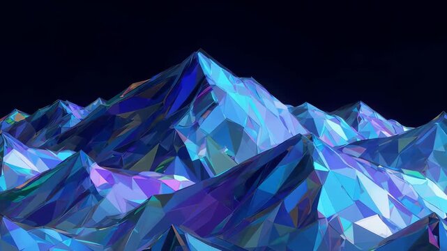 geometric shapes constantly morphing and evolving like a digital mountain
