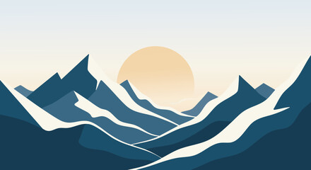 Mountain Landscape Vector Background for Travel and Nature Themes © Rena