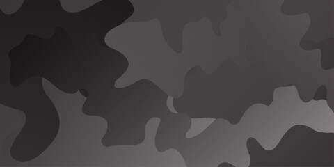 Abstract black and grey wavy background. Abstract grayscale layered wavy shapes. Navy print background, camouflage pattern in aesthetic design. © Tafseer