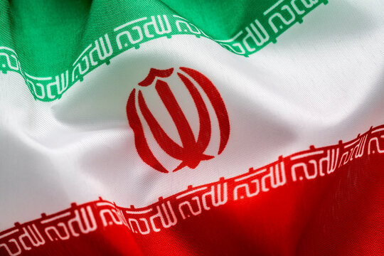 Iranian flag waving in the wind