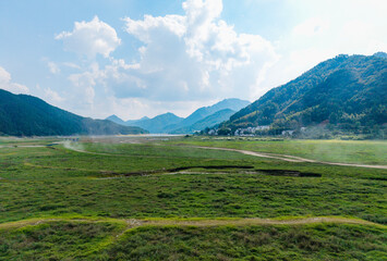 Fototapeta premium The Three-Eyed Bridge Scenic Area in Wuyuan, Jiangxi Province