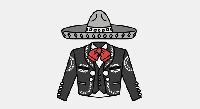 Mexican outfit with sombrero and charro suit