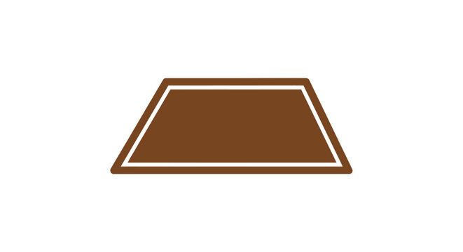 Abstract illustration of a brown trapezoid shape with a white outline on a white background