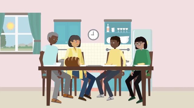 Diverse business team working together in modern office meeting 2D animation character vector flat loopable motion graphics corporate brainstorming