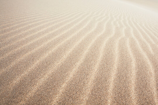 Dawn light over crescent moon lake and sand dunes, Dunhuang, Gansu, China