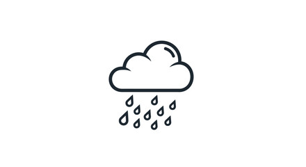 Obraz premium Simple illustration depicting weather conditions, rain falling from a cloud with minimal design