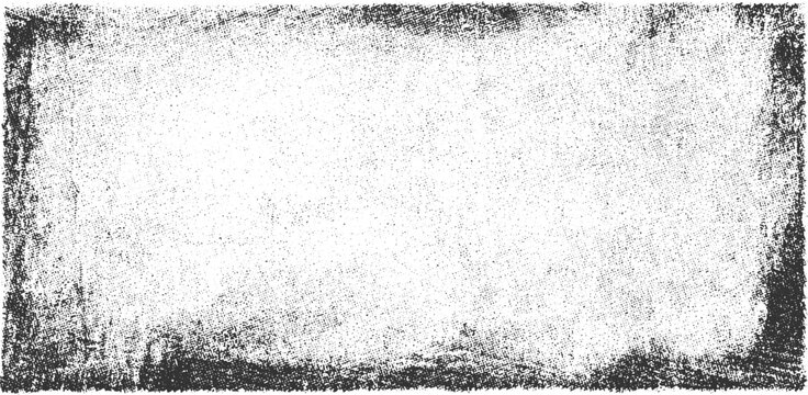 Black and white distressed grunge texture border with a subtle dot pattern overlay