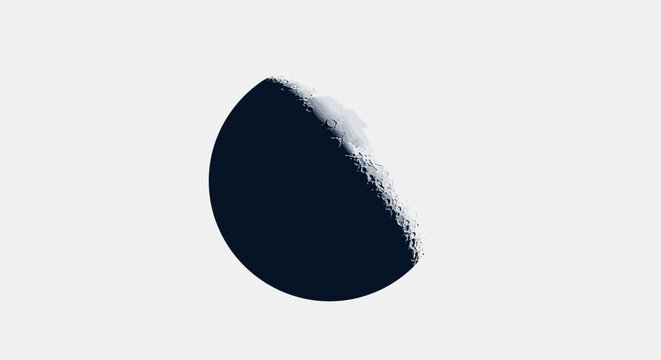 A minimalist graphic illustration of a crescent moon shape on a plain background