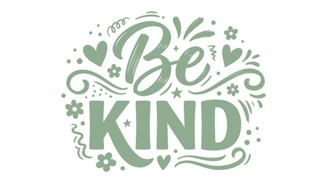 A typographic illustration depicts a motivational phrase with decorative elements on a white background.