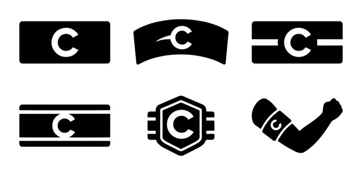 Captain Armband Icons, Sports Team Leader Badges, Leadership Symbols