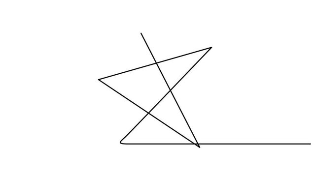 Self animated continuous one line drawing of a star shape. One line Drawing or illustration of a star, Hand drawn star Video animation, Animated One continuous line draw