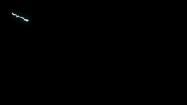 Seamless cartoon lightning thunderstorm animation with glowing doodle sparks,vibrant flash FX overlay on alpha channel black screen.blue thunder flash storm animation,4k video