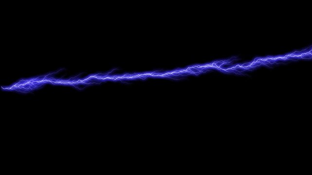 Strong thunder lightning animated overlay,thunderbolt lightning animated, glowing flash FX energy burst loop on black screen chroma key background.4k resolution video