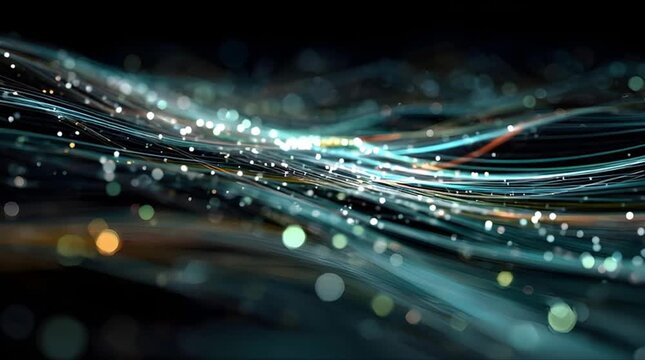 Hi-tech cybernetic grid macro with intricate glowing data pathways (AI Generated)