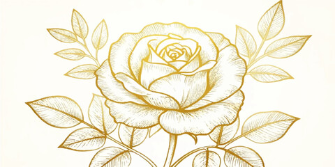 Abstract floral pattern vector illustration of a vintage rose design element with elegant leaves and ornaments for wallpaper decor © Sapin
