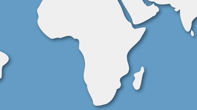 DR Congo Highlighted from World Map Background, Political Geography Illustration