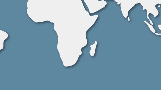 Mozambique Highlighted on World Map, Southeast Africa Country Location Illustration