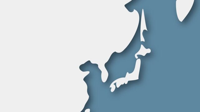 North Korea Highlighted on World Map, East Asia Country Location Illustration
