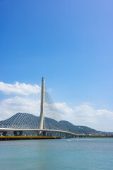 Obraz premium Tamsui Danjiang Bridge in Taipei city