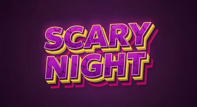 Scary night halloween 3d text effect design