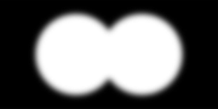 Black binoculars double circle lens long distance zoom view vignette frame overlay blurred shadow effect for focus or highlight design isolated on transparent background. Vector illustration.