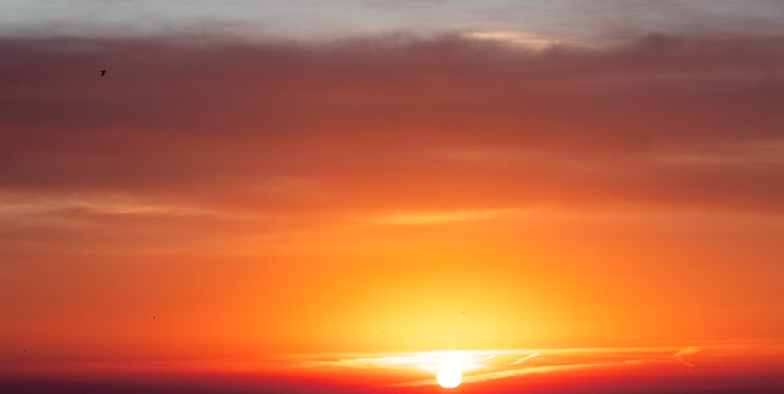 Sky replacement yellow and orange sunset