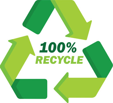 Recycle Icon Vector | 100 Percent Recyclable Symbol