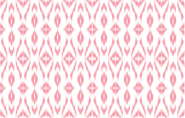 Fototapeta premium pink ethnic ikat seamless pattern. hand drawn craftsmanship embroidery bohemian, abstract square geographic art fabric ikat textile material design for curtain, carpet, wallpaper, clothing, Batik.