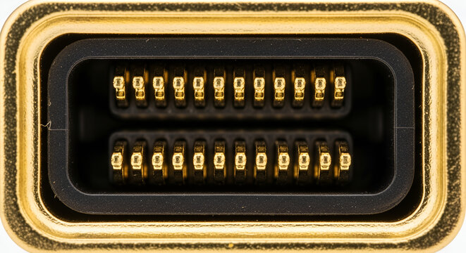 Close-up of DisplayPort Connector, Gold and Black