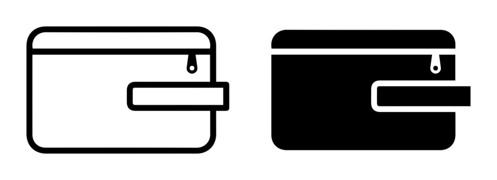 Wallet linear icon set money, finance, payment, UI and web interface design