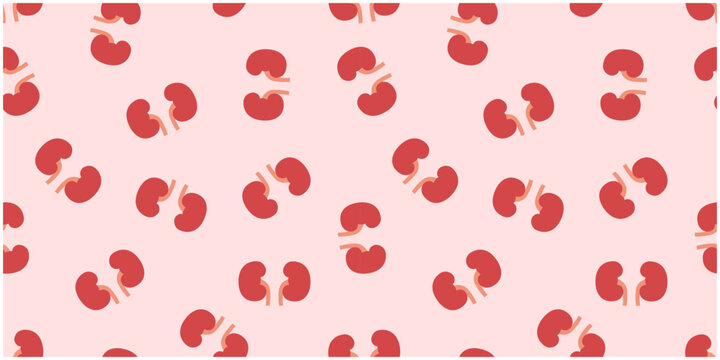 腎臓のイラストのシームレスな背景画像。（Seamless background image of an illustration of the pancreas.）
