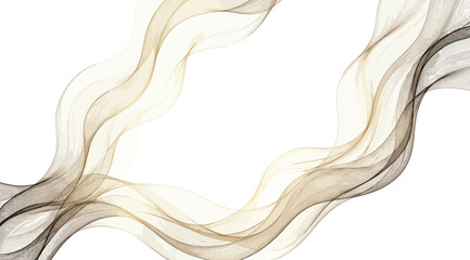 Abstract flowing wavy lines in gold and beige colors © S.Siam