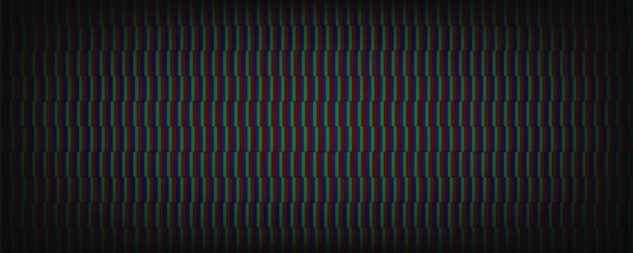 RGB screen pixel background. LED TV screen pattern. LCD display grid dots wallpaper. Red Green Blue diode pixels videowall concept. Projector or television monitor texture backdrop. Vector