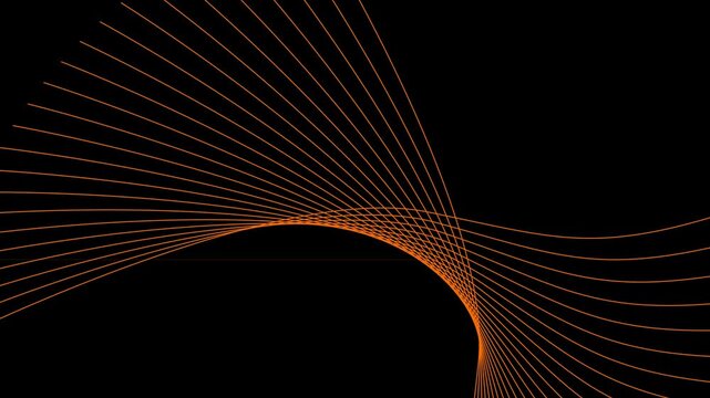 Abstract Orange Curved Lines on Black Background image photo