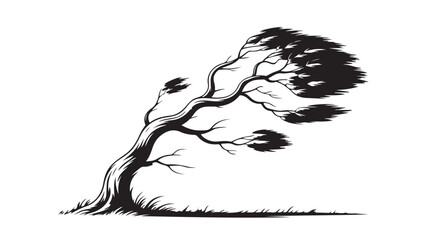 Minimalist black and white of a horse head mane silhouette © Mahfujur Riyad