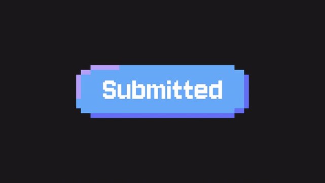 Submit button clicked with cursor in pixel retro style animation. Transparent Alpha Channel 4K