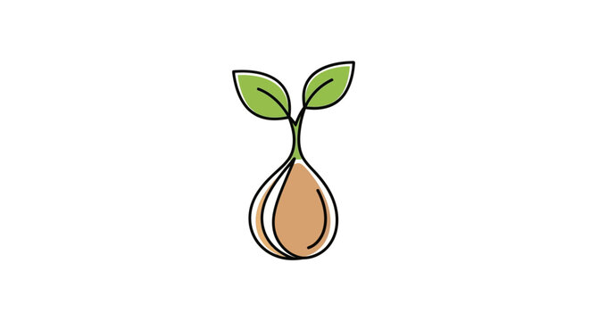 Minimalist illustration of a sprouting seed representing growth and new beginnings