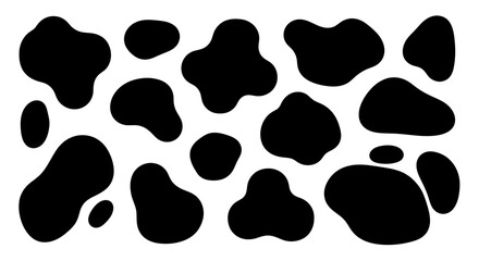 Black Spots Pattern Abstract Shapes Organic Forms. © Welas