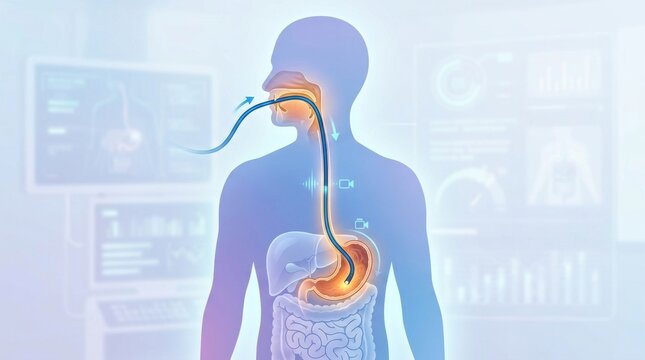 Endoscopic examination of the human digestive system with advanced medical technology