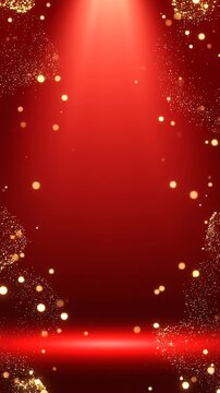 A premium abstract background video with a deep red gradient stage