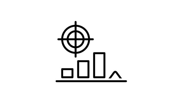 Business success target growth chart and graph arrow animated icon