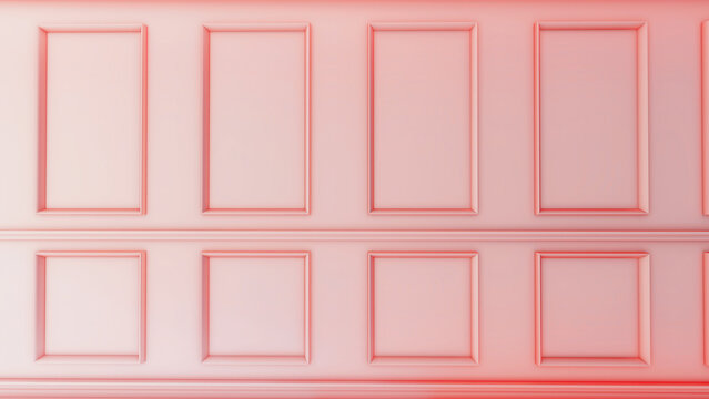 baby pink wainscoting, vertical rectangular wainscoting, wainscoting interior wall, simple interior 3d, interior 3d, simple interior background, molding, molding 3d
