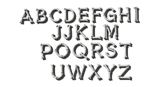 Rustic stone style textured alphabet letters with alphabet typography isolated