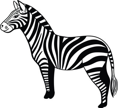 Vector zebra outline illustration for logo design or brand